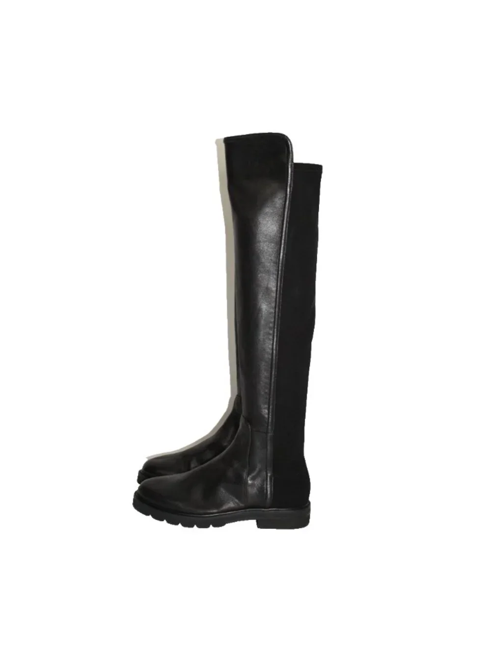 $950 STUART WEITZMAN Lift Over-The-Knee Leather Combat Boot LOWLAND 6.5 (PC13)
